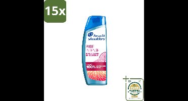 15 x Head & Shoulders - Anti-Roos Shampoo - Pure Intense - Grapefruit - 250 ml - Wasstrips - Anti-roos Shampoo - Vet Hoofd - Schone Hoofdhuid - Roosvrij Haar - Grapefruit Geur