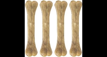 Petsnack Geperst Bot - Hondensnack Buffelhuid 10 Inch - 4 verpakkingen van 4 stuks - Multipack