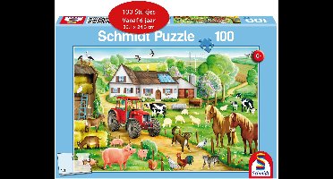 Schmidt - Legpuzzel - Vrolijke boerderij - 100 stukjes - Kinderen - vanaf 6 jaar
