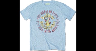 The Beatles - Yellow Submarine AYNIL Circle Vintage Heren T-shirt - XL - Blauw