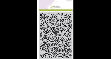 CraftEmotions Mask stencil bloemen met krullen A5