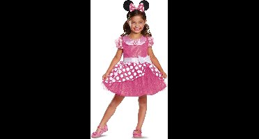 DISNEY - PRESCHOOL CG MINNIE & FRIENDS, Roze Minnie jurk Deluxe, Maat XS (3T-4T jaar), Meisjes