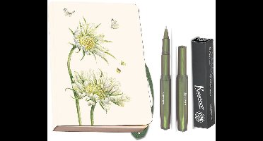 Kaweco - Bekking & Blitz - Schrijfwarenset - NOTEBOOK KLEIN 9,5X15 harde kaft groen - Rollerbal Shadow Green