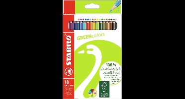 STABILO GREENcolors - Kleurpotloden - FSC Gecertificeerd - Etui Met 18 Kleuren