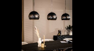 Hanglamp 3-Lichts Zwart - Staal - 140x30x125cm - Hanglamp Mackham - Giga Meubel