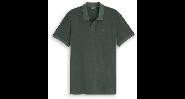 Tom Tailor - Piqué poloshirt met logoprint - Maat L - Darkest Olive