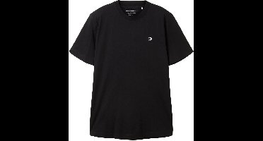 Tom Tailor Denim - Basic T-shirt met logo-print - Maat M - Black