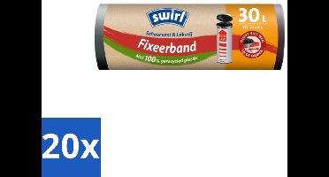 20 x Swirl – Pedaalemmerzakken – XL – 30 L – Fixeerband – 10 zakken - Koffiezetapparaat