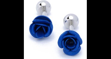 Manchetknopen - Roos Bloem Blauw