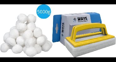 Comfortpool - Filterbollen geschikt voor zandfilterpomp(en) - 5000 gram & WAYS scrubborstel