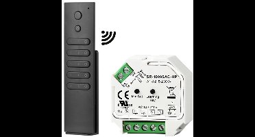 HOFTRONIC - 5-kanaals draadloze LED muurdimmer met 1 ontvanger - Maximale belasting 400 Watt - Met afstandsbediening - Inbouw