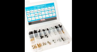 Assortimentsdoos met vervangnippels voor hydraulische remmen