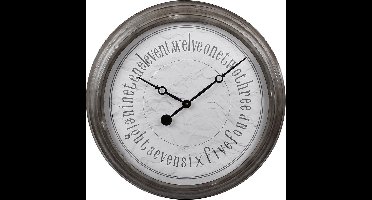 Gifts Amsterdam Wandklok Met Geschreven Letters 61x61x7 Cm Metaal