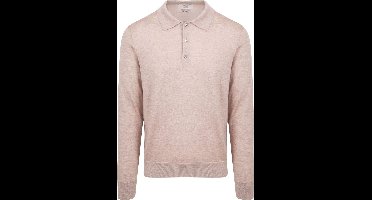 King Essentials The Robert Long Sleeve Poloshirt Merino Beige - Maat XXL - Heren - Pullovers
