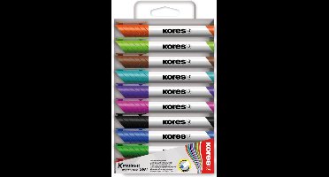 Whiteboard & Flipover markers Kores  XW2, beitelpunt 3-5mm etui 10 stuks