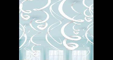 Amscan - 12 Swirls wit 55 cm
