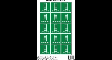 Pictogram sticker E053 Inscheepladder - 50x50mm 15 stickers op 1 vel