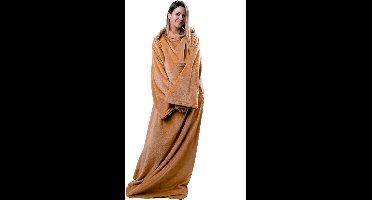 Zydante Home® - Elektrisch deken met mouwen - Fleece - Met 3 standen en timer - 183x155cm - Beige