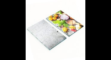 Decoratieve glazen snijplanken met groenteafbeeldingen, 2x30x52 cm