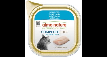 Almo Nature HFC Alu Kattenvoer Nat Blikje Kabeljauw - 34 x 85 gr - Voordeelverpakking