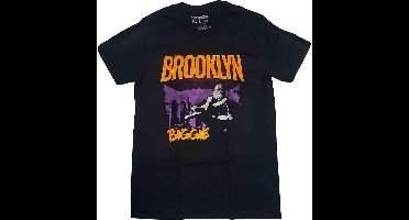 Biggie Smalls - Brooklyn Orange Heren T-shirt - S - Zwart