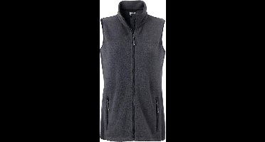 James and Nicholson Dames/dames Workwear Fleece Bodywarmer (Koolstof Grijs/Zwart)