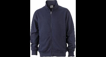 James and Nicholson Unisex Workwear Sweat Jacket (Marineblauw)