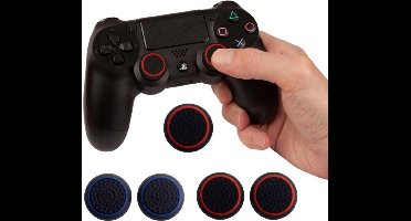 Scoby - Siliconen Thumb Grips - 1 Set Rood + 1 Set Blauw - 4 Stuks - Geschikt voor Playstation & Xbox