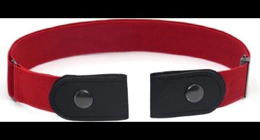 Scoby - Elastische Broekriem - Elastische Riem - Gespvrij - Unisex - Rood