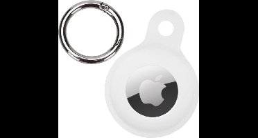 Hoesje Geschikt voor Apple AirTag-Sleutelhanger Houder Siliconen Hoes - Hoes Geschikt voor Apple AirTag Hoesje - Wit
