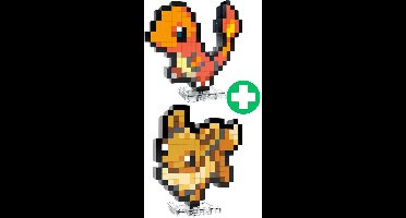 MEGA - Pokémon Journey Charmander & Eevee pixel arts | icons diamond art | Elite trainer painting bouwpakketten | Classic creator modelbouw | Technische ideas speelgoed kinderen & volwassenen | 830 bouwblokken