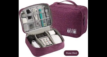 Scoby - Elektronica Organizer Tas - Kabelopberger - Reistas - Travel Bag - Compact Formaat - Roze