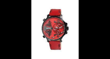 Raptor Limited Herenhorloge echt leer Maxx, zilverkleurig, datumweergave