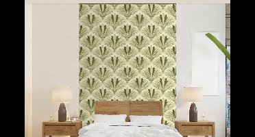 Behang - Fotobehang Klassiek - Waaier - Groen - Breedte 140 cm x hoogte 220 cm