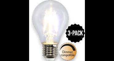 3-Pack | Standaard bol - E27 - 4W - Extra Warm Wit - 2700K - Dimbaar - Filament - Helder