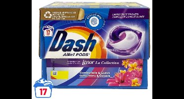 Dash - Lenor Collectie - Wasmiddel Capsules - All-in-1 Pods - Witte en Gekleurde Was - Gemberlelie & Guava - 17 Wasbeurten - 1 stuk