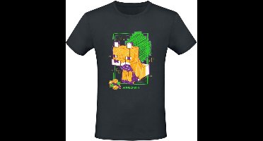 Minecraft Drawn Fox Unisex T-shirt - zwart - XL