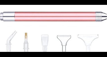 Scoby - Diamond Painting Pen - Met Verlichting - 5 Opzetstukken - Diamond Painting Accessoire - Roze