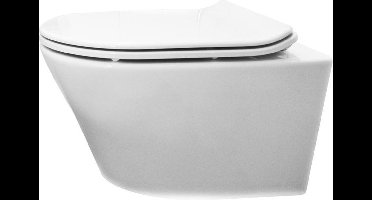 Wiesbaden Vesta Wandcloset - Met flatline 2.0 WC-bril - Wit