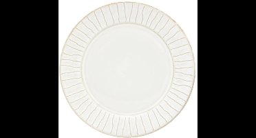 Lot de 6 Assiette à dessert à bord rayé Camille D.20cm blanc