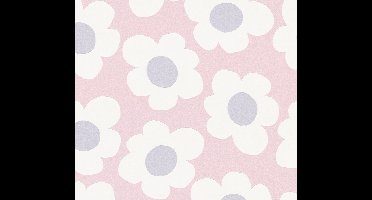 BLOEMEN BEHANG | Kinderkamer - Roze Wit Grijs - A.S. Création Kids Studio