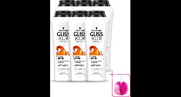 6 x Gliss Kur - Shampoo - Vrouwen - Hydraterende Verzorging - 250 ml - Bulkverpakking - Haarverzorging - Douchemop - Hydratatie