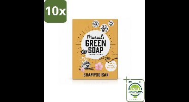 10 x Marcel's Green Soap - Shampoobar - Vanilla & Cherry Blossom - Versterkt & verzorgt - 90 gr - Grootverpakking - Vaatwasstrips - Shampoobar - Natuurlijke Shampoo - Biologisch Afbreekbaar - Vegan Shampoo - Plasticvrij
