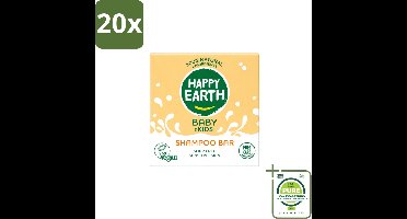 20 x Happy Earth – Shampoo Bar – 100% Natuurlijk Baby & Kids – 50 g - Grootverpakking - Vaatwasstrips - Baby Haar Verzorging - Kind Haar Shampoo - Natuurlijke Shampoo Bar - Zeepvrije Shampoo - Allergievrije Shampoo