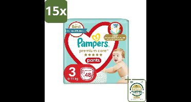 15 x Pampers – Luierbroekjes – Premium Care Pants Maat 3 – 48 Luiers - Wasstrips - Luier - Luierbroek - Luier Voor Baby - Luier Voor Kind - Droge Billetjes
