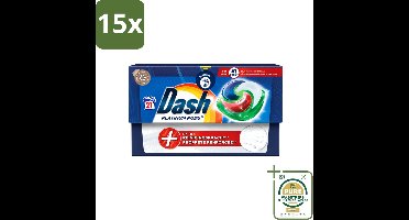 15 x Dash Platinum - Wasmiddel Capsules - Witte en Gekleurde Was - 21 Wasbeurten - Wasstrips - Wasmiddel - Wascapsules - Vlekverwijdering - Wasbeurt - Wasmachine