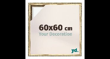 yd, Baklijst 60x60 cm Goud Antiek - Lijst voor Canvasdoek - MDF Lyon