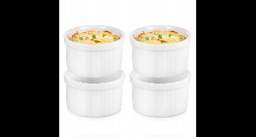 Porseleinen schaaltjes 40ml, 6x6x3.5cm, wit, set van 4