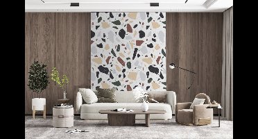 Behang - Fotobehang Terrazzo - Patroon - Kleurrijk - Klei - Breedte 160 cm x hoogte 220 cm