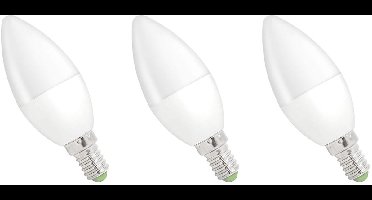 Spectrum LED Kaarslamp E14 6W - 230V - 520 Lumen - 3000K Warm wit - Gezellig licht - Energiezuinig - 3 stuks